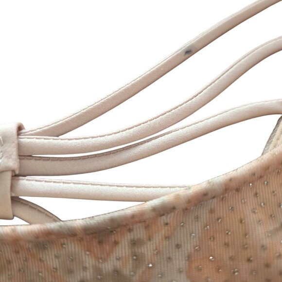 Vintage Algo Slinky Sparkly Peach Stretch Formal Gown Short Sleeve - Picture 5 of 12